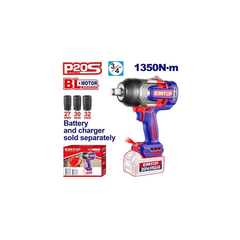 LLAVE DE IMPACTO INALÁMBRICA  ECIWL201351