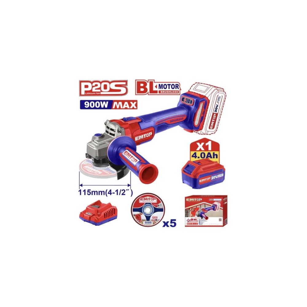 PULIDORA ANGULAR INALAMBRICA 900W 20V ULAG261521