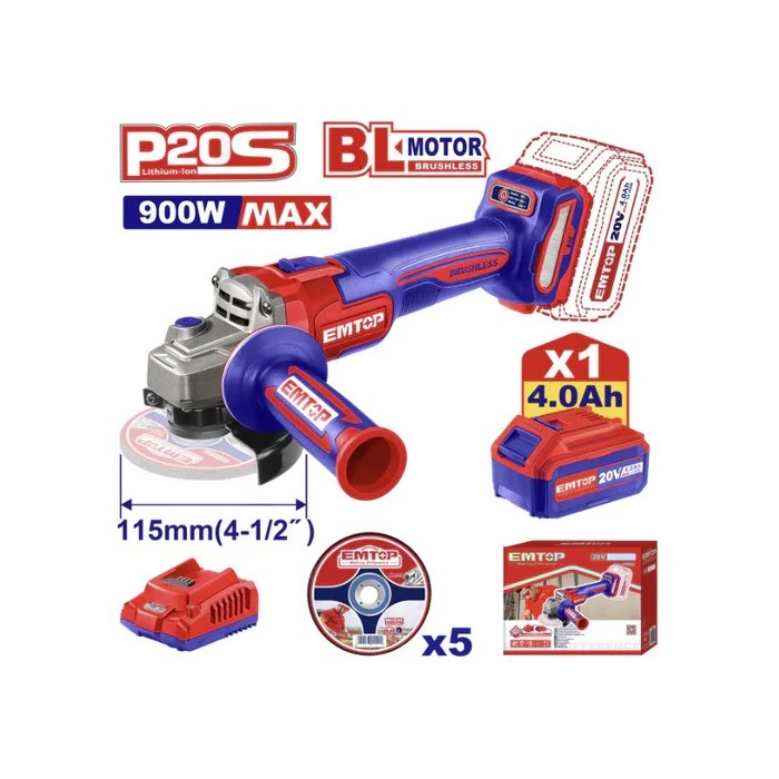PULIDORA ANGULAR INALAMBRICA 900W 20V ULAG261521