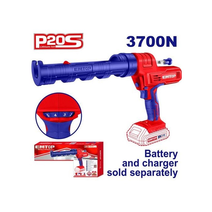 PISTOLA DE CALAFATEO INALÁMBRICA 20V - 3700N   ELCG2001