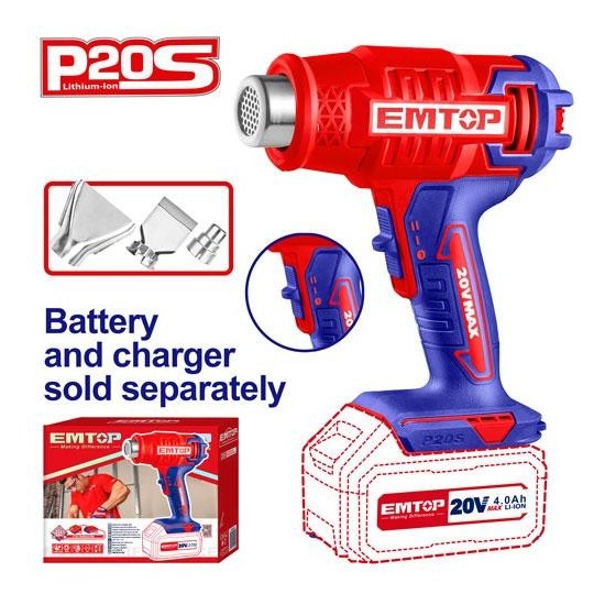 PISTOLA DE CALOR INALÁMBRICA - 20V SIN BAT, SIN CARGADOR EHGN20021