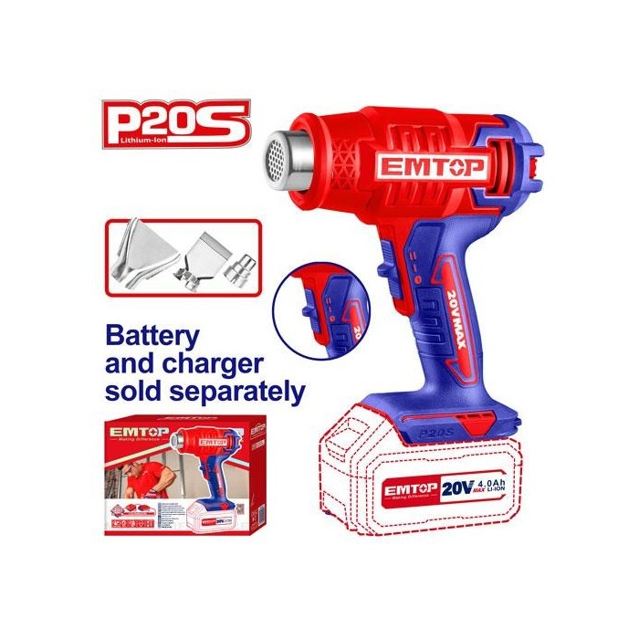 PISTOLA DE CALOR INALÁMBRICA - 20V SIN BAT, SIN CARGADOR EHGN20021