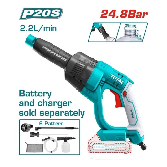 HIDROLAVADORA 20V (NO INCLUYE BATERIA NI CARGADOR) (TOTAL)